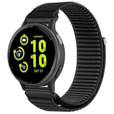 Imagem de ZOCOVIN Pulseira de relógio de nylon de 20 mm compatível com Garmin Vivoactive 6/Vivoactive 5/3/3 Music/Venu Sq 2, pulseiras de substituição esportivas macias para Garmin Forerunner 55/165/245