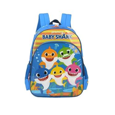 Imagem de Mochila de Costas Escolar Infantil Baby Shark Luxcel Cor:Azul;Tamanho:M