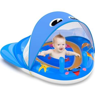 Imagem de Anel de Assento para Bebê Inflável - Design Leve e Portátil Bloqueia a Luz Solar Macio Conforto Fácil Armazenar Após Desinflação Protetor Prático Atividades