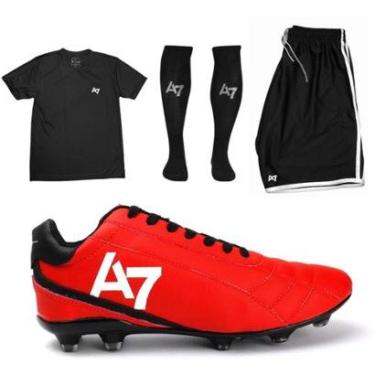 Imagem de Chuteira De Campo Masculina A7 + Camiseta + Short + Meião-Masculino