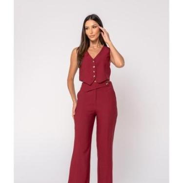 Imagem de Colete Salvatore Fashion Alfaiataria Curto Botões Feminino-Feminino