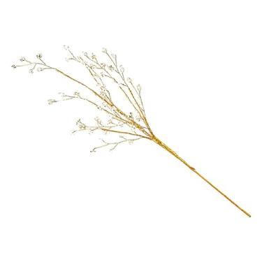 Imagem de Hastes brilhantes para árvore de Natal, galhos brilhantes de árvore de Natal - Ornamentos de haste dourada,Layout de cena de atmosfera de férias com glitter, hastes de frutas para guirlanda de árvore,