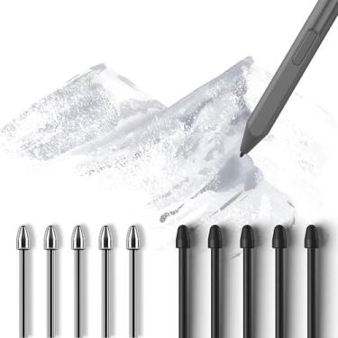 Imagem de 10 pontas EMR de substituição para caneta AMZ Kindle Scribe ponta macia e de metal para pontas notáveis, Boox Pen (5 x metal + 5 x macias)