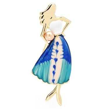 Imagem de Yalych Acessório masculino joias esmalte senhora broches para mulheres desgaste unissex beleza vestido menina figura festa casual broche broche presentes broches (cor: azul)