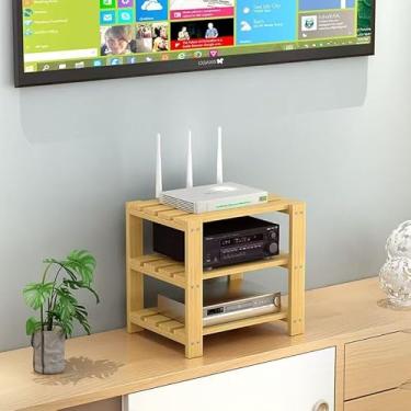 Imagem de ZIYOUGOU Rack de armazenamento WiFi, caixa de armazenamento de cabo, caixa de armazenamento de roteador WiFi sem fio, armário para ocultar roteador e modem, armazenamento de controle remoto de chaves