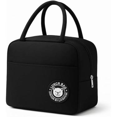 Imagem de mala mão Térmica portatil Marmita mantem potes quente frio gelado Almoço Trabalho academia marmiteira isolamento dieta fitness bebida