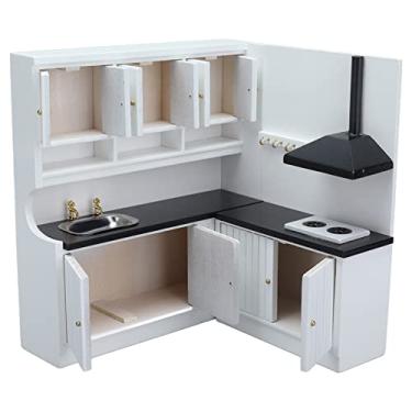 Imagem de Conjunto De Cozinha Para Casa De Bonecas Móveis Em Miniatura Para Sala De Jantar Kit De Cozinha Escala 1/12 Acessórios Para Casa De Bonecas De Madeira, Acabamento Fino Modelo Em Miniatura Aparência Fo