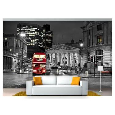 Imagem de Papel De Parede Cidade Londres Ônibus Cinza  Ncd158 - Você Decora