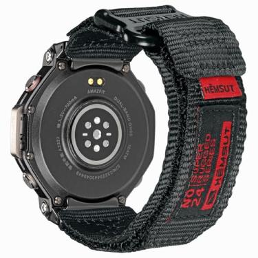 Imagem de SMITHA Pulseiras de relógio compatíveis com Huami Amazfit T-Rex 3 e T-Rex 3 PRO, pulseira esportiva de nylon super resistente para T rex 3 e T rex 3 PRO, pulseira de substituição militar masculina