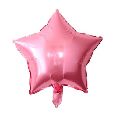 Imagem de BALAO METALIZADO ESTRELA C/CANUDO ROSA BEBE 5" C/ 6 UNIDADES