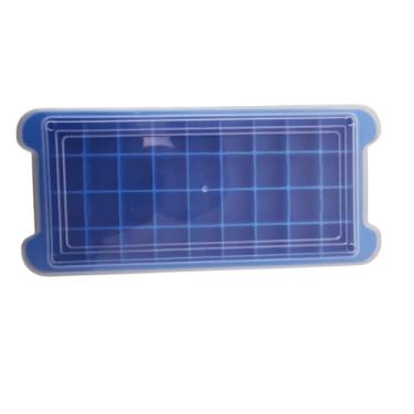 Imagem de Formas de Gelo Silicone Com Tampa Rígida Flexível Fundo Retangular 36 Cubos Multiuso Lavável(Azul,3)