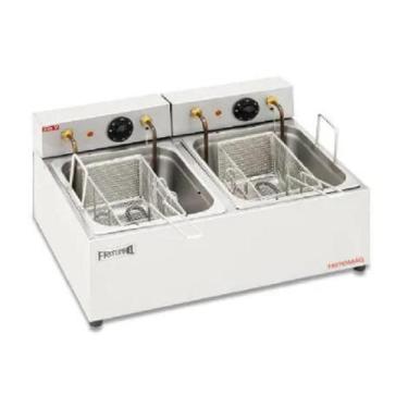 Imagem de Fritador Elétrico Inox Óleo Fritomaq 2 Cestos 12 Litros, 220V