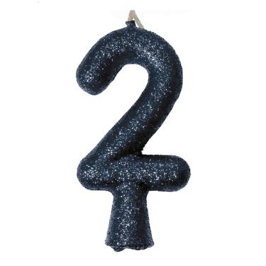 Imagem de Vela De Aniversário Puro Glitter Preta Modelo 2