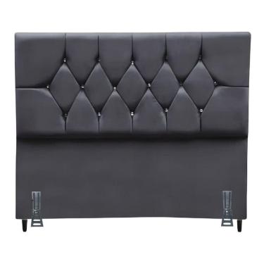 Imagem de Cabeceira Para Cama Box King 195 Cm Celina Com Frame Suede Cinza Escuro