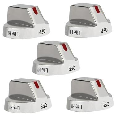 Imagem de ＫＬＫＣＭＳ Conjunto de 5 Botões de Controle de Queimadores para Fogão a Gás, em aço Inoxidável, Modelo Eap9606608