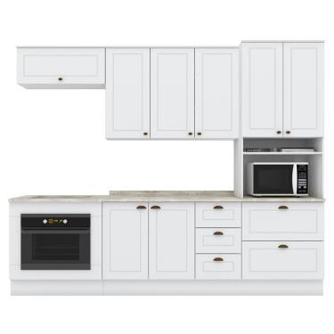 Imagem de Cozinha Modulada 7 Pecas 272 Cm Ce790 Americana Branco Calcare Henn Branco Calcare