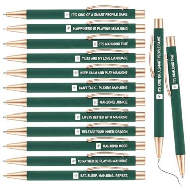 Imagem de Tenceur 24 canetas de Mahjong, presentes para mulheres e homens, canetas esferográficas engraçadas para amantes de mahjong, aniversário, Natal, escritório