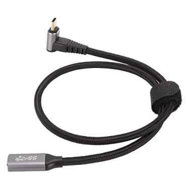 Imagem de KIMISS Cabo USB C 3.2 Macho para Fêmea - Carregamento Rápido PD100W, Transferência de Dados de 10 Gbps, Vídeo 4K @ 60 Hz, Design de ângulo Reto Em Forma de L para Steam Deck e Muito Mais (#12)