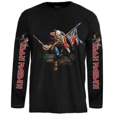 Imagem de Camiseta Stamp de Banda Iron Maiden Manga Longa em Algodão Oficial-Unissex