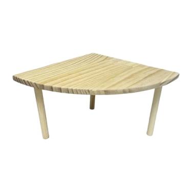 Imagem de Generic Plataforma de madeira para hamster com escada, esconderijo divertido para pequenos animais, ideal para brincar, subir escadas e ficar em pé, perfeita, Mesa em Forma de Leque