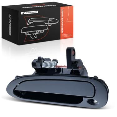 Imagem de A-Premium Maçaneta externa dianteira esquerda do lado do motorista com fechadura compatível com Honda Accord 1998 1999 2000 2001 2002, Sedan, impressão de fibra de carbono