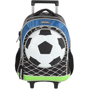 Imagem de Mochila Escolar Futebol + Rodinhas Preto Up4you - IC41742UP