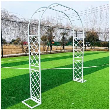 Imagem de H 270 cm Treliça de arco de jardim para exterior, quintal, plantas trepadeiras, armação de metal resistente com arco rosa para decoração de casamento, resistente ao clima, ampla 180/200/220/240/280