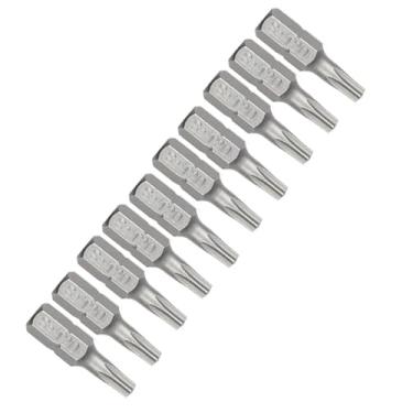 Imagem de XLCZMYL Conjunto de chaves de fenda Torx de 2,5 cm T6 T7 T8 T9 T10 T15 S2 Aço 1/4 polegada 6,35 mm Brocas de chave de fenda elétrica de haste sextavada para ferramentas elétricas, prata, conjunto de