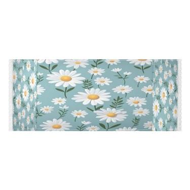 Imagem de Wassud Capas de lavadora e secadora de camomila azul, protetor de lavadora com sacos de armazenamento, capa de geladeira à prova de poeira com bolsos para lavanderia doméstica, cozinha, 120 x 55 cm