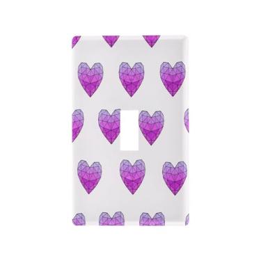 Imagem de Wassud Capa decorativa de placa de parede com interruptor de luz de corações, tamanho padrão para tomadas elétricas, interruptor único