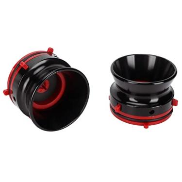 Imagem de Grcfumo 1 par de adaptadores de hub Nab, adaptador de conexão para carretel, adaptador de hub de liga de alumínio, adequado para todos os tipos de gravadores de fita de carretel a (Preta)