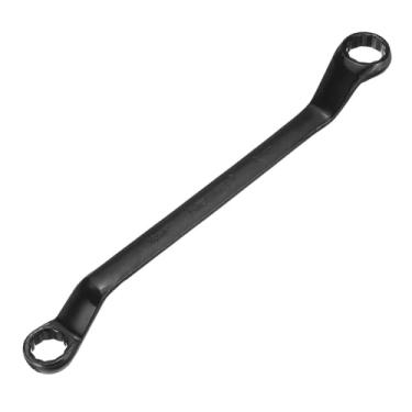 Imagem de HARFINGTON Chave de extremidade de caixa offset de 45 graus 18 mm x 21 mm métrico 12 pontos aço cromo vanádio caixa dupla chave inglesa de grau industrial Torx ferramenta de reparo, preta