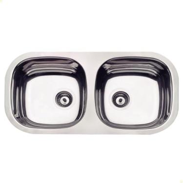 Imagem de Cuba de embutir Tramontina Isis 2C 34 BL em Aço Inox Polido 72x34 cm