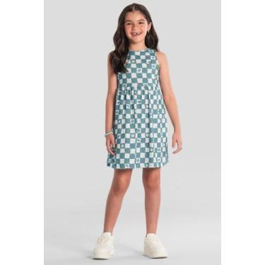 Imagem de Vestido infantil menina quadriculado Brandili -Azul, 4, Azul