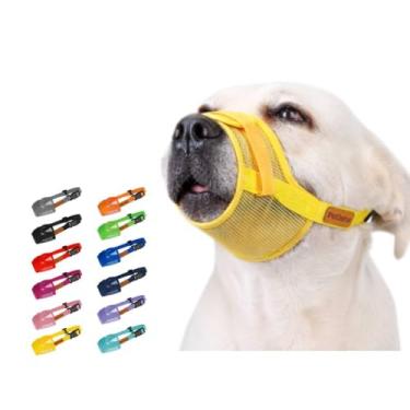 Imagem de Focinheira de malha respirável para cães grandes, focinheira de controle de luz ajustável para evitar mordidas e latidos mastigáveis, treinamento