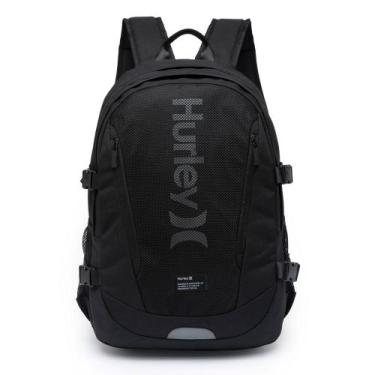 Imagem de Mochila Masculina Hurley Viagem Escolar Reforçada, U, PRETO
