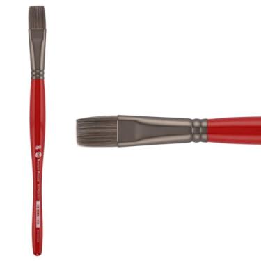 Imagem de Borciani e Bonazzi Pincel de pintura Unico Silver Synthetic Series 811, plano 20 - pincel de cabo médio feito à mão na Itália, sem crueldade, acrílico, óleo, aquarela, precisão elástica