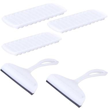 Imagem de Kit 2 Rodo de pia Branco e 3 Forma de gelo Plástico