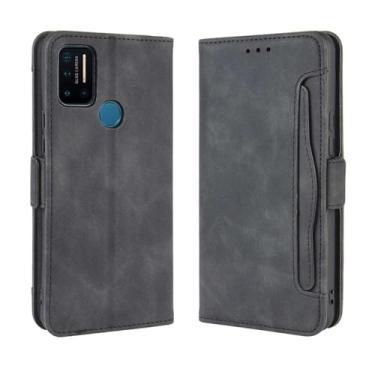 Imagem de Capa para Umidigi A7 Pro,Retro magnético Flip Case,Design de carteira de couro PU com slots de cartão removíveis -Black