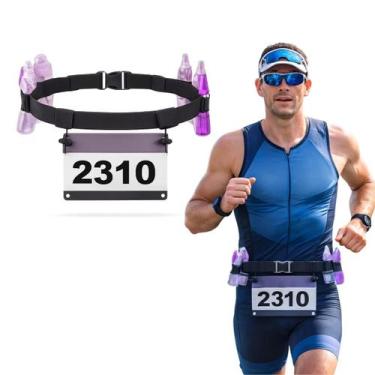Imagem de Cinto Porta Numero Para Corrida riathlon Ciclismo Carbo Gel