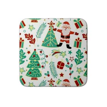 Imagem de Ladrilho Decorativo de Cerâmica Com Estampa Natalina Papai Noel e Árvore