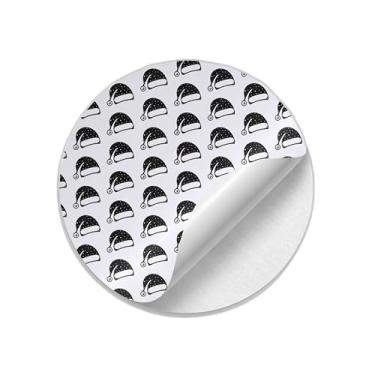 Imagem de Ladrilho Decorativo de Cerâmica Estampa Chapéu de Papai Noel Preto e Branco