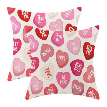 Imagem de Yxuiyal Conjunto de 2 capas de almofada coloridas para o dia dos namorados 45,7 x 45,7 cm x 45,7 cm, capa de almofada para sofá e sofá ao ar livre