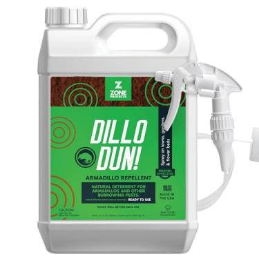 Imagem de Zone Protege Dillo Dun! Spray repelente de armadillo. Impeça que os armadillos cavem em seu quintal, jardins e canteiros de flores. Spray líquido repelente de tatu natural