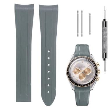 Imagem de Hontao Pulseira de silicone líquido premium de 20 mm, compatível com Omega Speedmaster Professional Moonwatch 42 mm, Seamaster & Swatch x Omega MoonSwatch, pulseira de borracha macia com textura