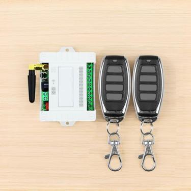 Imagem de Kit de interruptor de controle remoto sem fio de 4 canais 433 MHz com antena, receptor de relé DC 12V/24V compatível com atuadores lineares