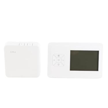 Imagem de GLOGLOW Termostato de Controle HVAC Termostato Inteligente WiFi, Programável, Sem Fio, Tela Sensível Ao Toque, Controle de Voz, para Aquecimento de Caldeira a Gás, Branco, Lareira e Aquecimento de