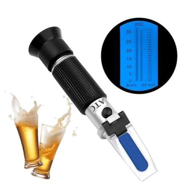 Imagem de Refratômetro portátil de cerveja, refratômetro 0-32% brix, gravidade específica 1.000-1.120, testador de refratômetro de fabricação caseira, escala dupla com atc