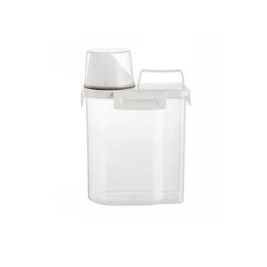 Imagem de Tanque Porta Ração Hermético para Pets 1,8L 2,5L 3L com Copo Medidor Anti-Umidade(2,1800ml)