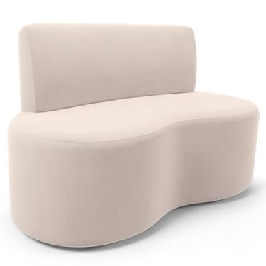 Imagem de Sofá 2 Lugares Orgânico Para Sala de Estar Living Larissa L02 Suede Bege - Lyam Decor